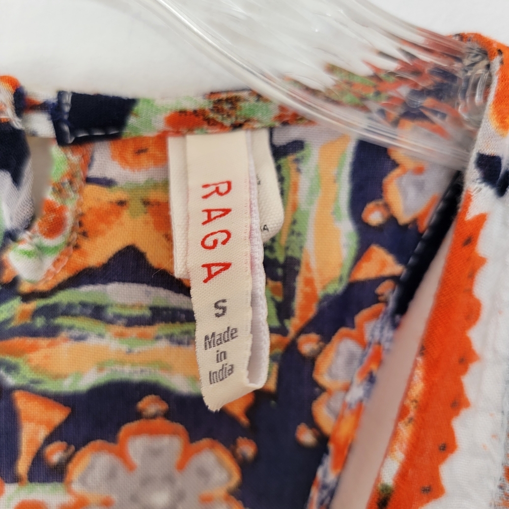 RAGA Navy and Orange Circular Print Boho Maxi Dress - Picture 4 of 11